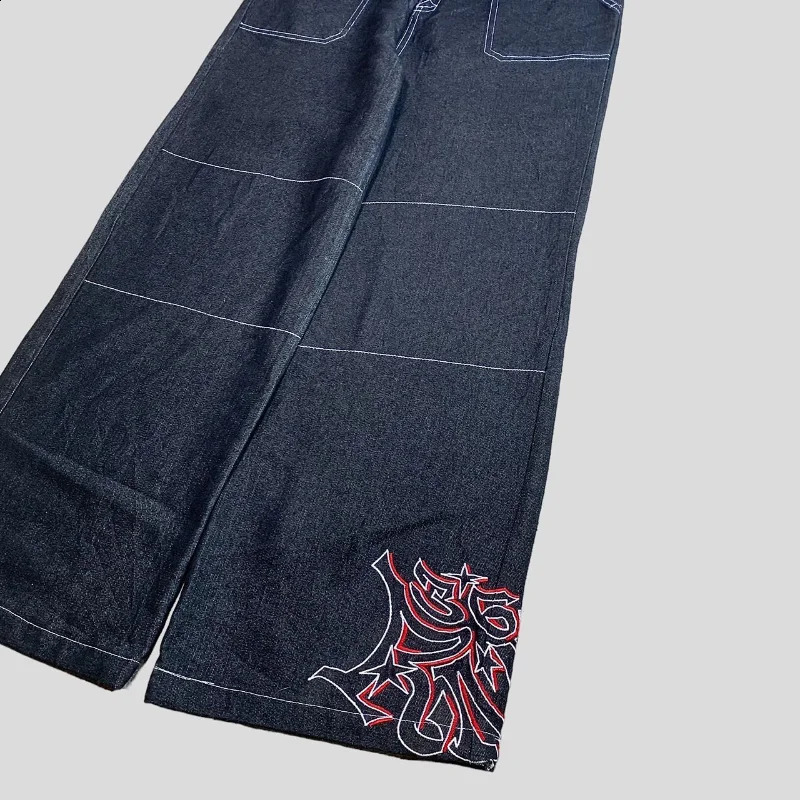 JNCO Y2K-ropa para hombre, pantalones vaqueros holgados con patrón Harajuku, ropa de calle gótica para hombre y mujer, pantalones cargo Rock Vintage holgados 240124