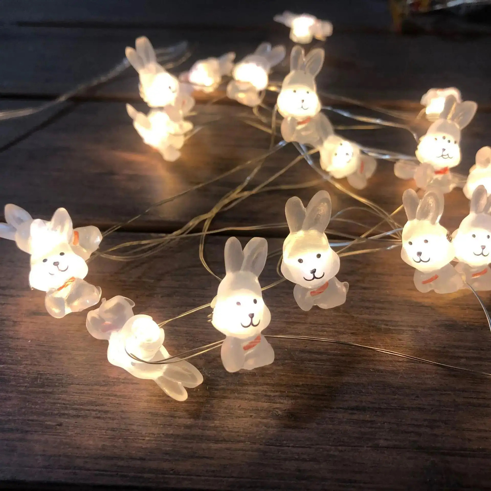 1m 10 coelhos cenouras luz decoração baterias fio de cobre à prova dwaterproof água led string luzes casa ao ar livre decorações de festa de páscoa 240122