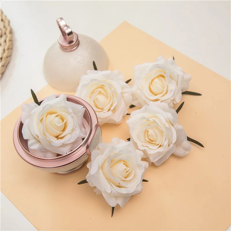 lot Artificial Rose Flower Head 7cm European Retro Silk Wedding Flowers Wall Floral Party Home Decorative 240131