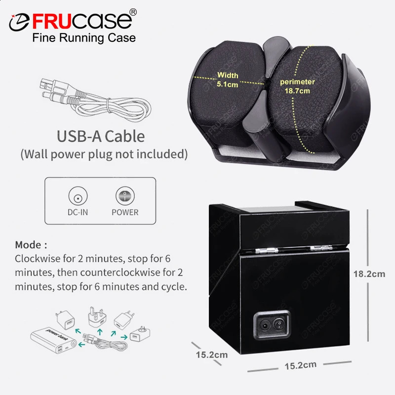 FRUCASE Double Watch Winder For Automatic Watches Watch Box USB Charging 20 with Battery Option 240127