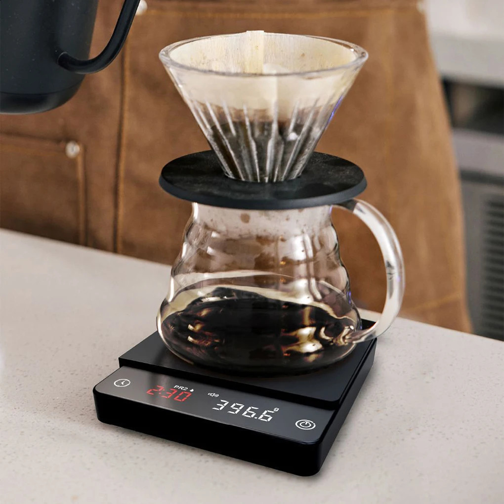 Digitale Kaffeewaage mit Timer, LED-Bildschirm, Espresso, USB, 2 kg, max. 01 g, hochpräzise Messungen in Ozmlg Kitchen 240130