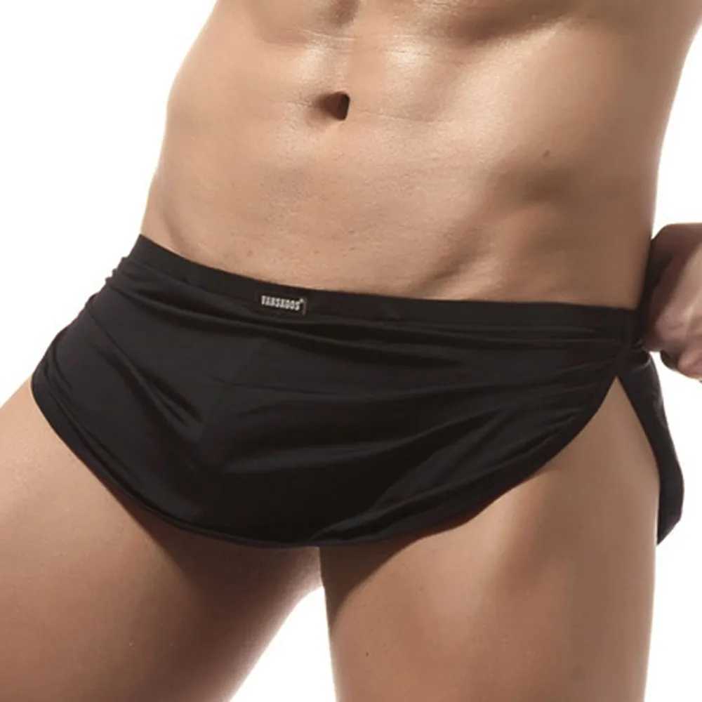 Underpants Mens Boxer Shorts Home Pant Casual WithPenis Pouch Thong Elastic-Trunks Underwear Loose Cool Panties YQ240214