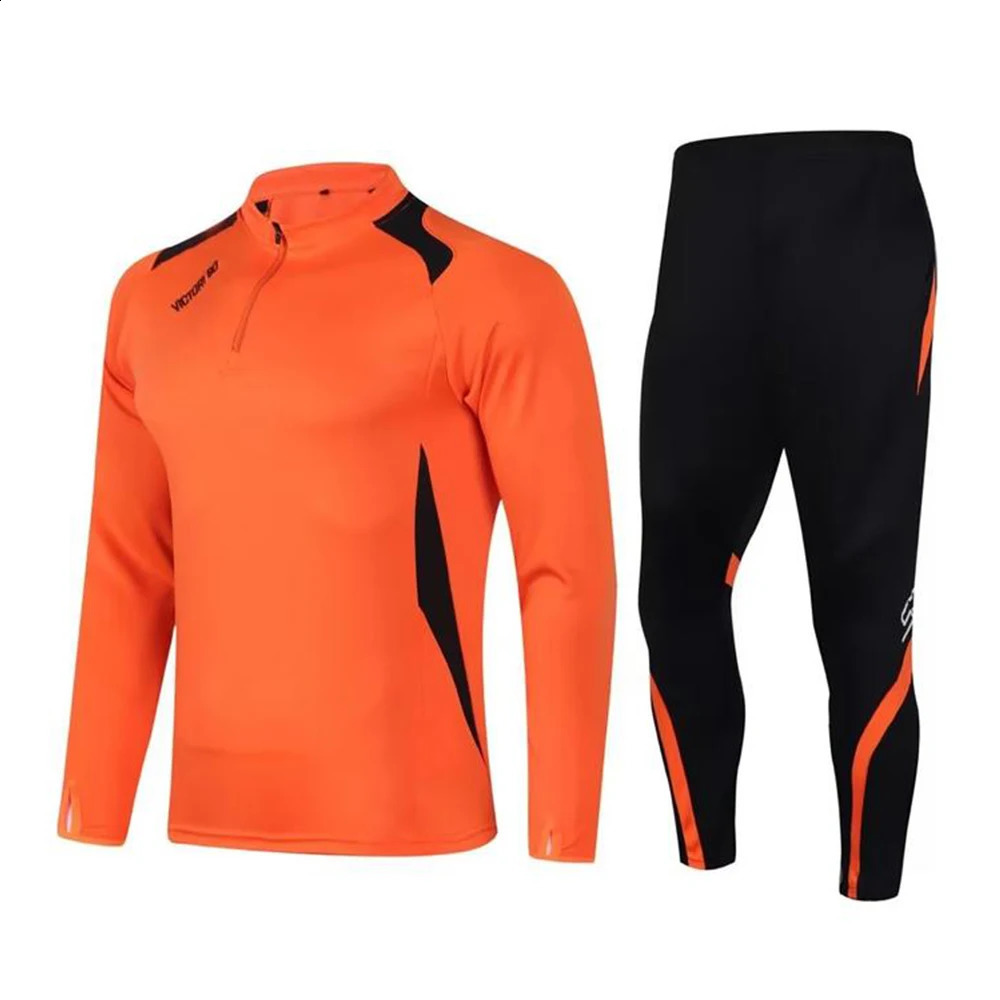 Tuta da allenamento in maglia da calcio autunno inverno personalizzata da uomo bambini in divisa da calcio in giacca a maniche lunghe in 2 pezzi 240122