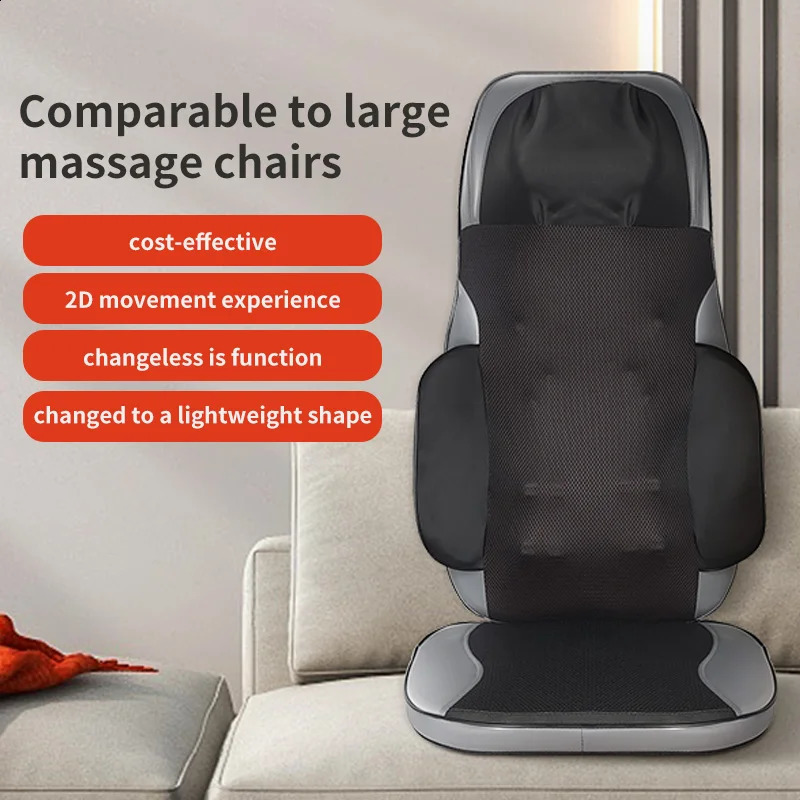 Fordonsmonterad elektrisk full kroppsmassage kudde stol kudd säte värme shiatsu djup knådande vibration tillbaka massager för hem 240119