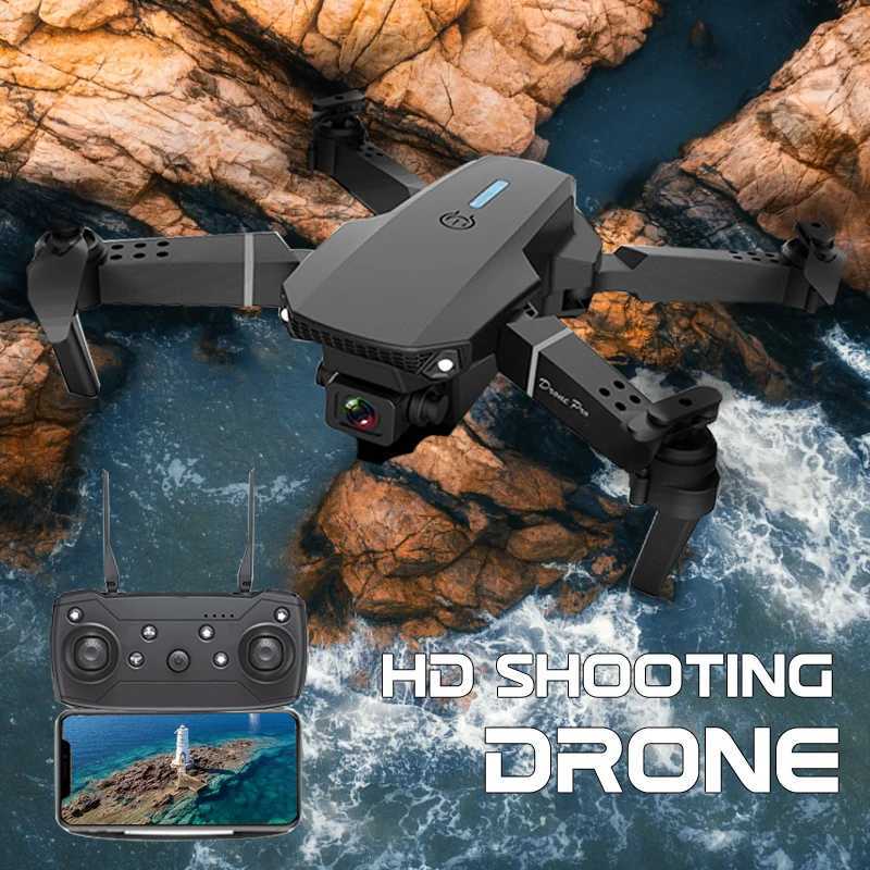 Дроны Новый квадрокоптер E88 Pro WIFI FPV Дрон с широкоугольной камерой Удержание высоты RC Складной может управляться с помощью мобильного приложенияBoys Toyg YQ240213