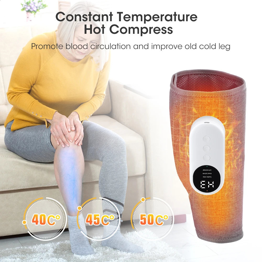 3 lägen smart benmassage vibration uppvärmning ben luft kompression massager trådlös elektrisk fot lufttryck massage fotvård 240202