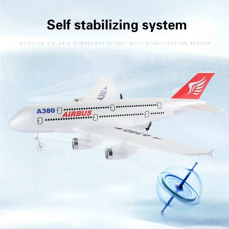 AIRBUS A380 BOEING 747 RC Airplane Remote Control Toy 2.4G GYRO Plane طراز جيررو في الهواء الطلق مع هدية موتور أطفال 240130