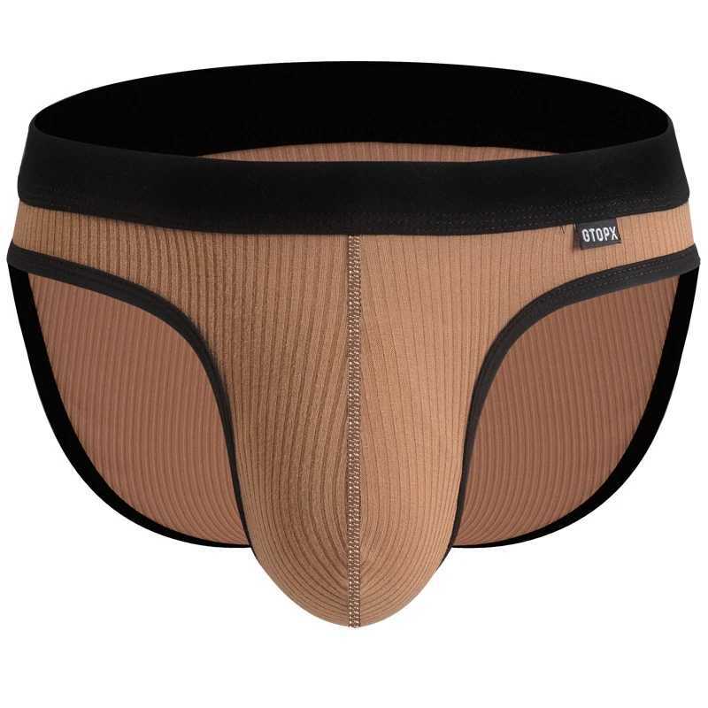 Cuecas novas roupas íntimas sexy para homens tecido rosqueado calcinha biquíni calcinha grande bolsa u levantada cuecas boxers masculinas gtopx man yq240214