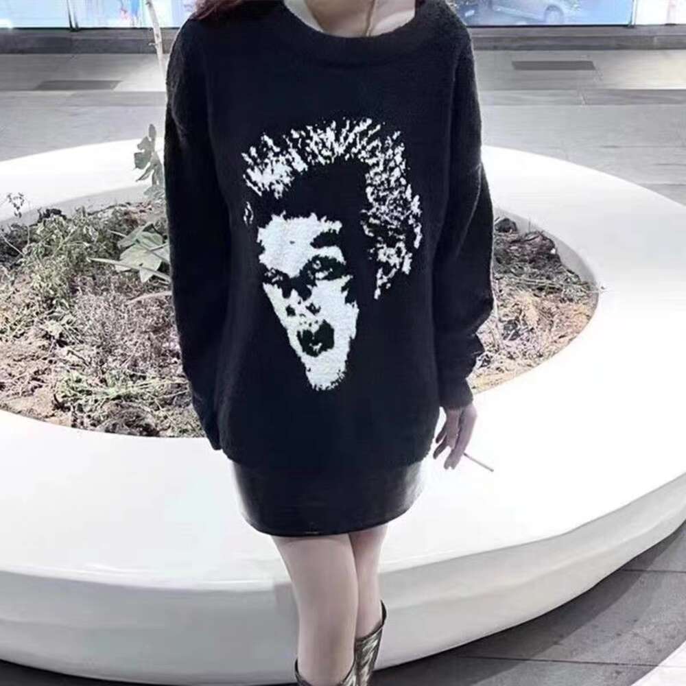 Designer T Shirt Vampire Ami Half Fleece Ri Jacquard tröja Rund nackrock för män och kvinnor Autumn/Winter New Loose Par Knit