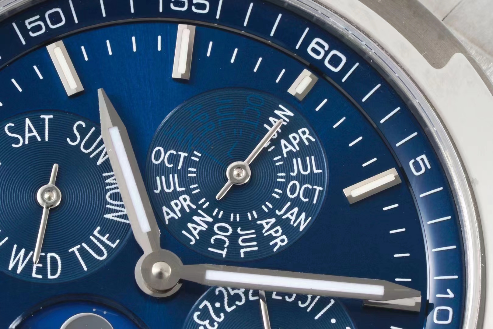 Erkekler Mekanik Saat 41.5mm 316L Çelik Mavi Yüzey Süper Hareket Otomatik Sargı Takvimi Çok İşlevli Zamanlayıcı Klasik Tasarımcı Saati