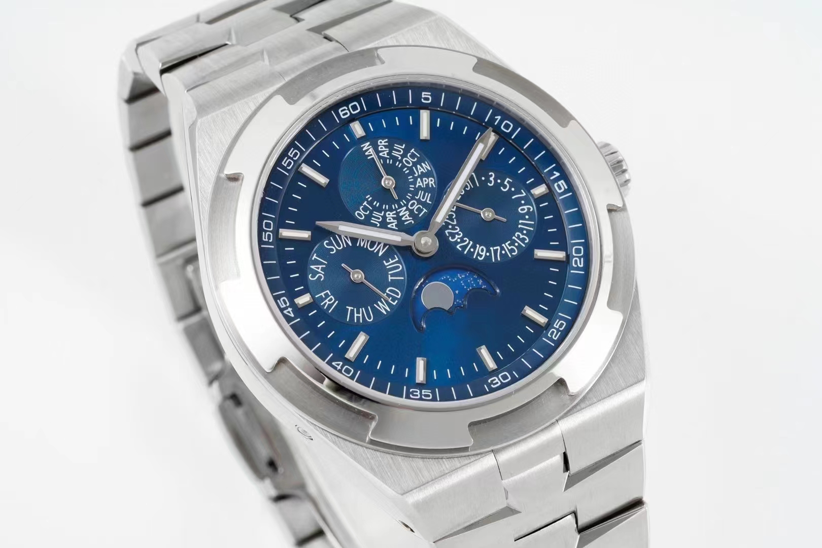 Men's Mechanical Watch 41.5mm 316L steel blue surface Super movement Automatic winding calendar Multi-function timer classic designer watch