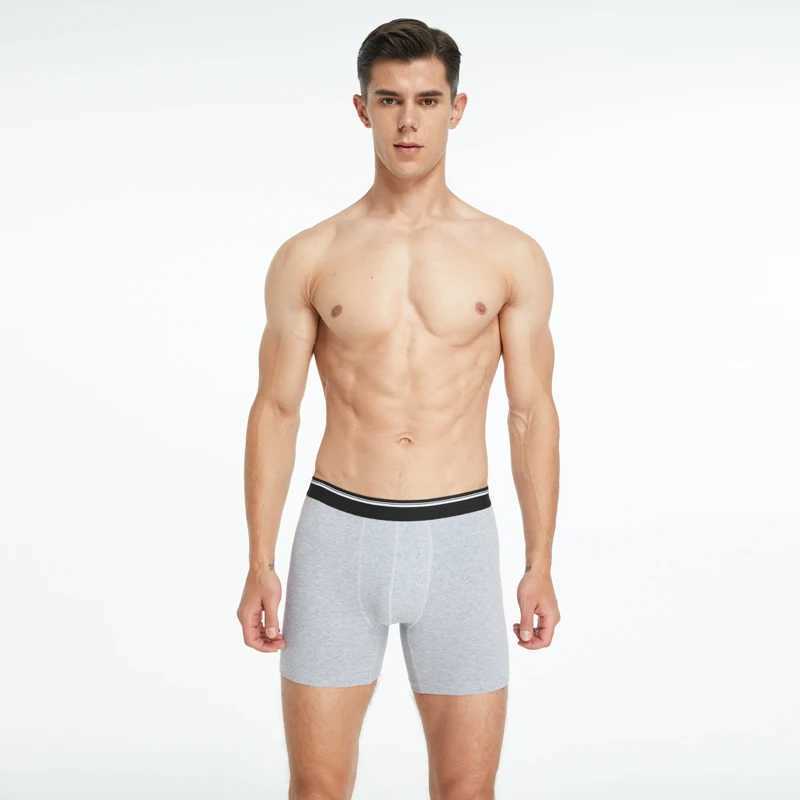 Unterhosen Herren Baumwolle Boxer Lange Bein Unterwäsche Nahtlose Sexy Mann Shorts Atmungsaktive Höschen Sport Männer YQ240214