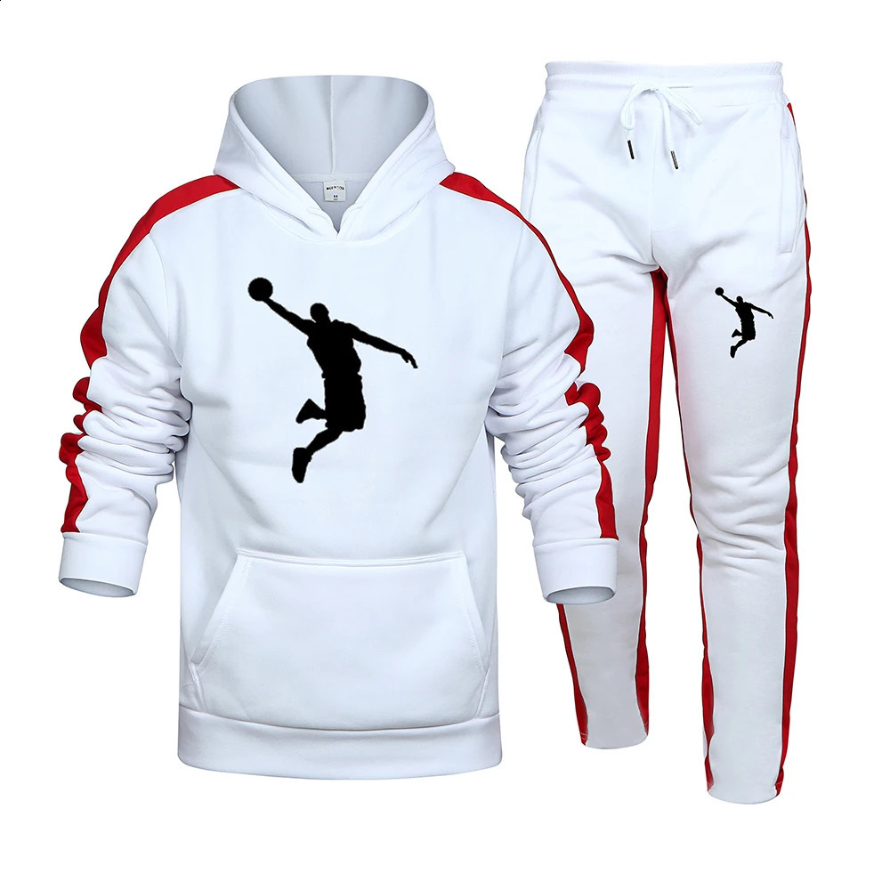 Autumn and Winter Tracksuit Men Set Sweatshirt Sweatpants Sportswear Hoodies Casual Mens Clothing Hoodies Suit 240202