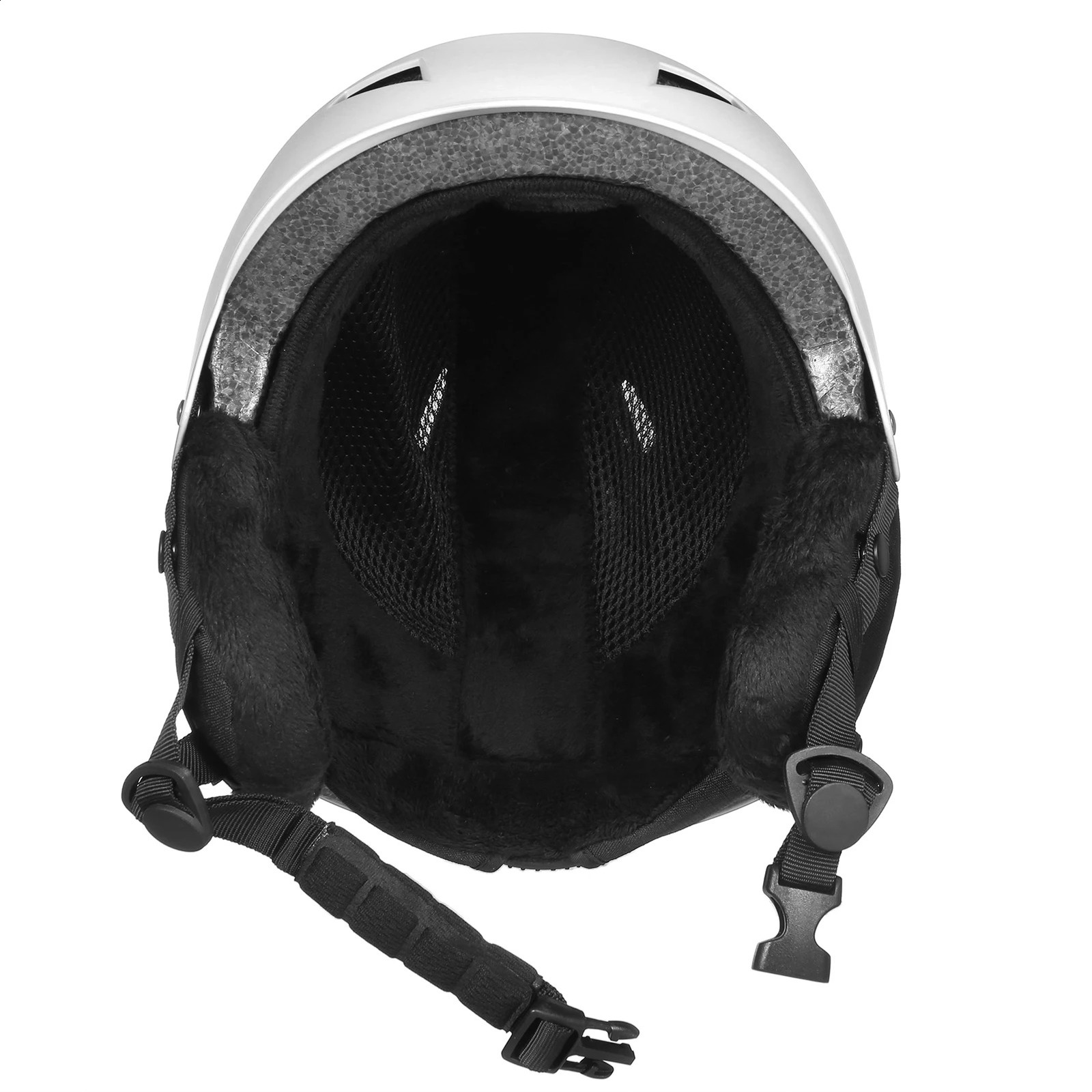Snow Helmet with Detachable Earmuff Men Women Snowboard Goggle Fixed Strap Safety Skiing Sports 240124