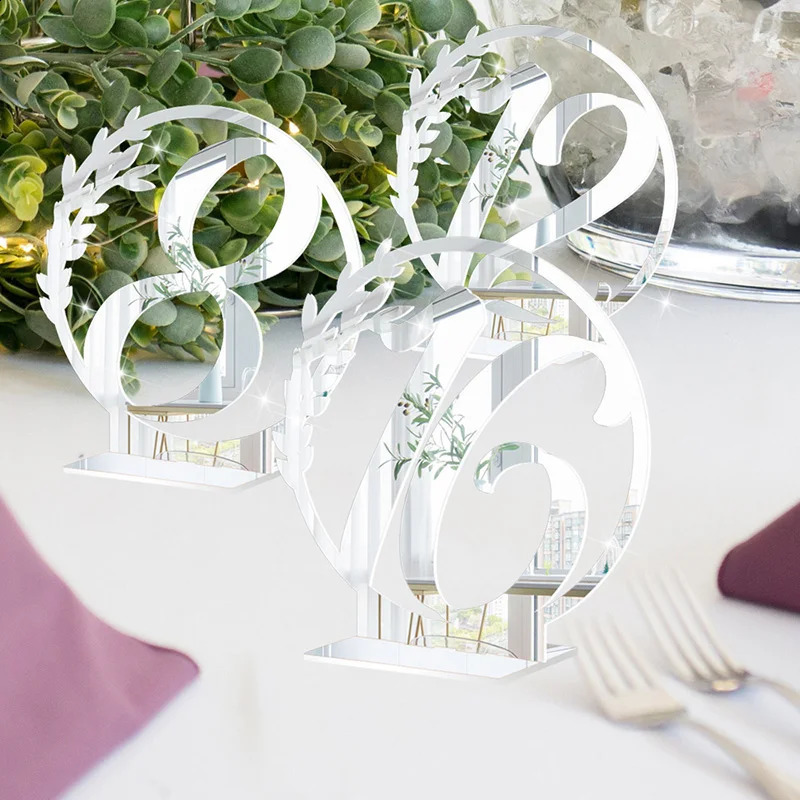 120 Acrylic Table Numbers Set Wedding Signs with Base Birthday Party Decor Gifts 240127