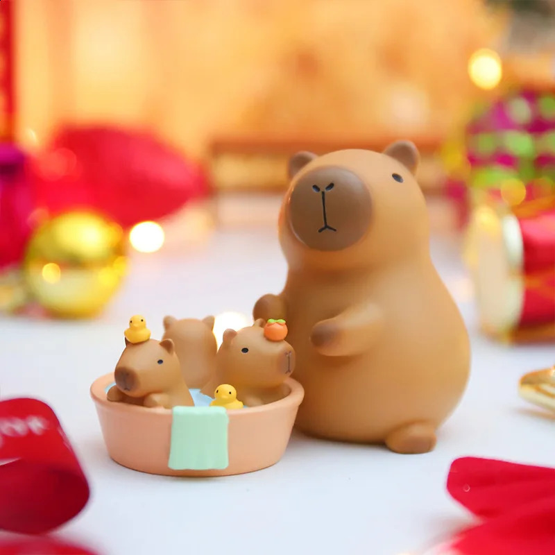 Capybara Figure Blind Box Simulation Capibara Kawaii Anime Animals Figures Doll Children Birthday Christmas Gift 240126