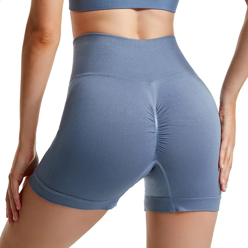 Short de course nu respirant taille haute pour femmes pantalon de yoga serré de levage de hanche pour l'entraînement short de fitness et de sport à séchage rapide 240215