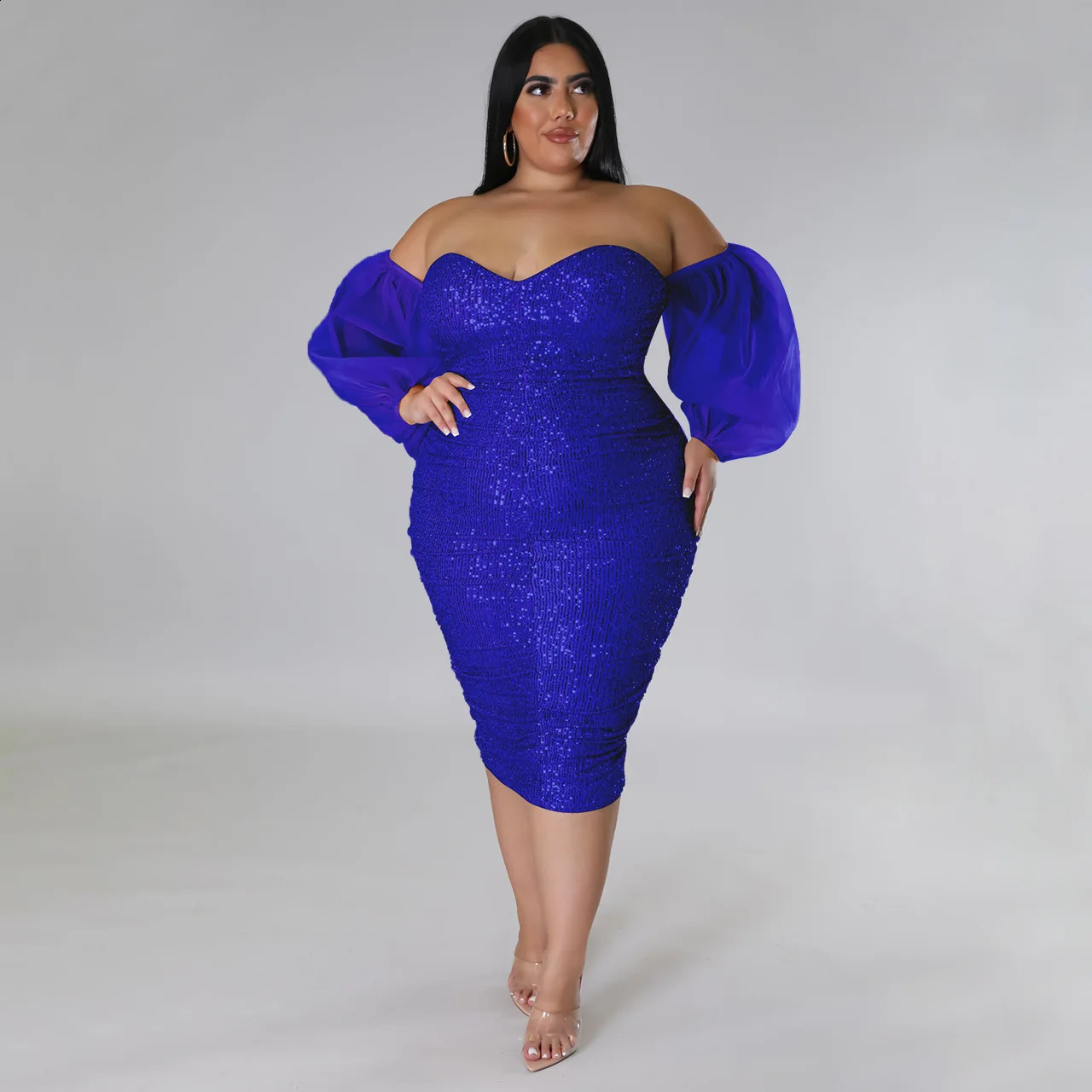 SOMOIA robe de grande taille Sexy robe à paillettes sans bretelles gaze solide robe de soirée serré filles robe de soirée en gros goutte 240131