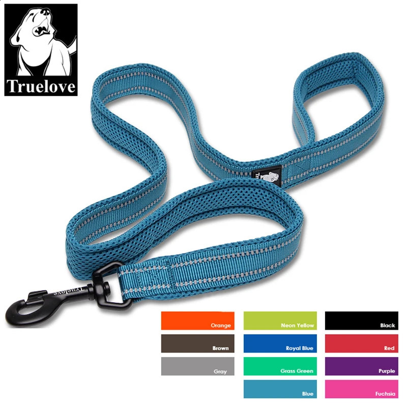 Trela macia para animais de estimação Truelove em arnês e coleira reflexiva de malha de nylon para treinamento de caminhada em 11 cores comprimento 110 cm TLL2111 240131