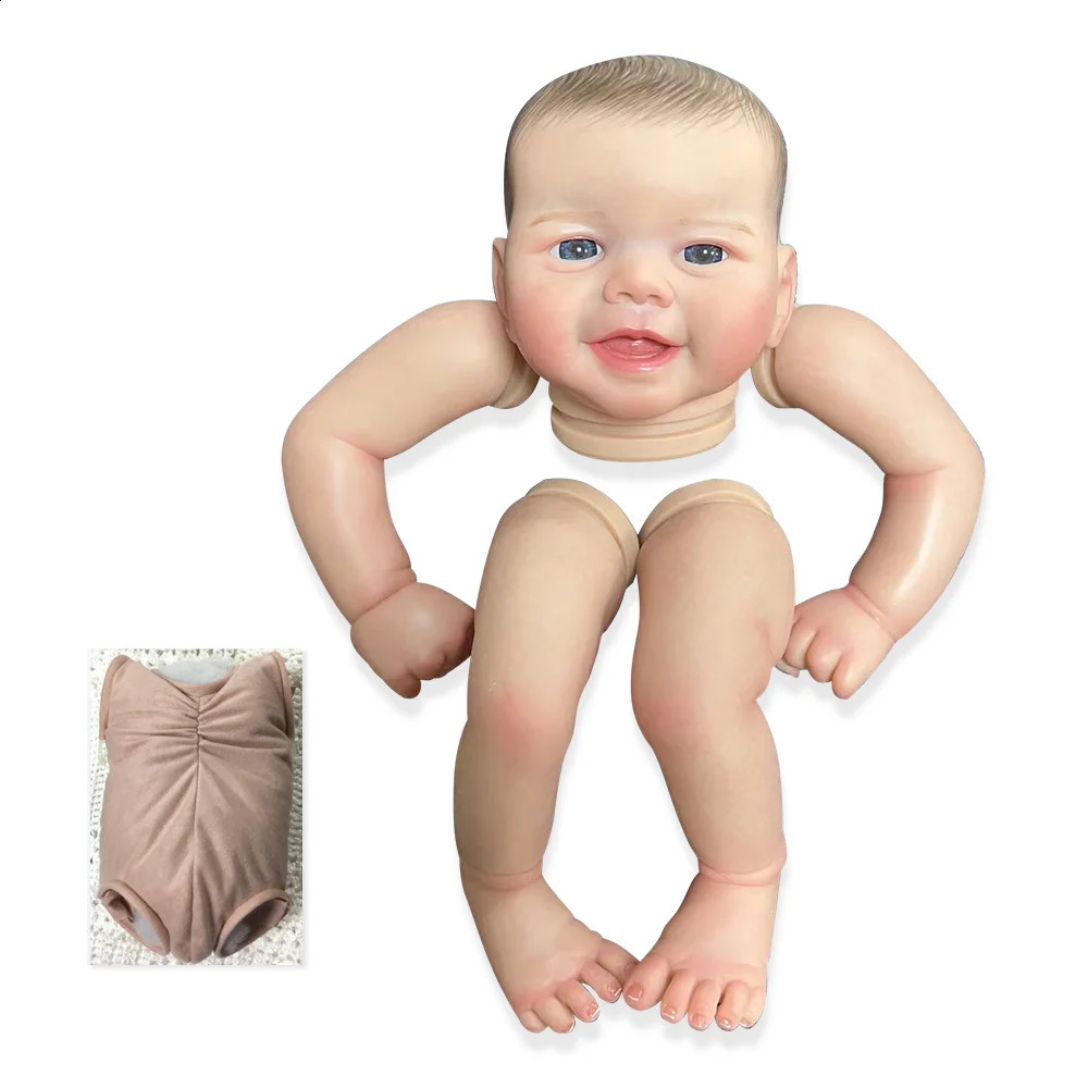 19 inch al geschilderde Reborn Doll Kits Zacht Vinyl Reborn Babypoppen Accessoires voor DIY Realistisch Speelgoed DIY Reborn Doll Kits 240131