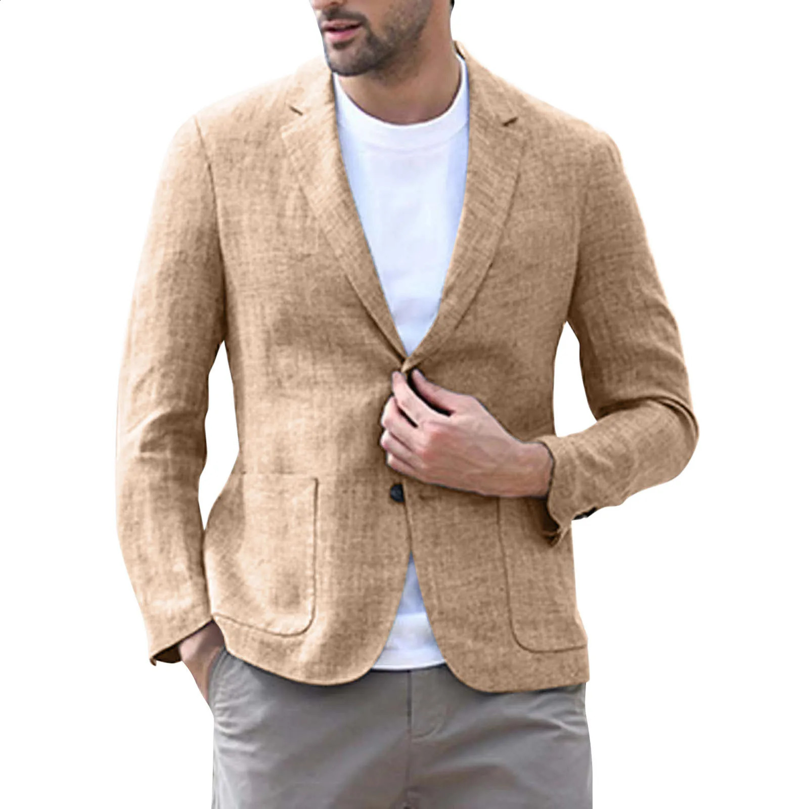 Arrivo Abito da uomo Uomo Casual Moda Lino Primavera Autunno Top Blazer Outwear 240201