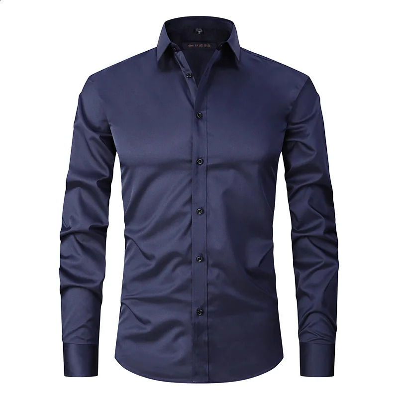 Camicia sociale da uomo primaverile Camicie eleganti da lavoro sottili Camicie da uomo a maniche lunghe casual formali eleganti Camicette Top Abbigliamento uomo di marca 240118