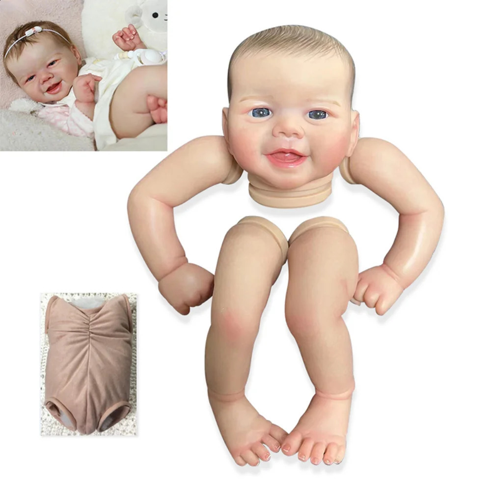 19 inch al geschilderde Reborn Doll Kits Zacht Vinyl Reborn Babypoppen Accessoires voor DIY Realistisch Speelgoed DIY Reborn Doll Kits 240131