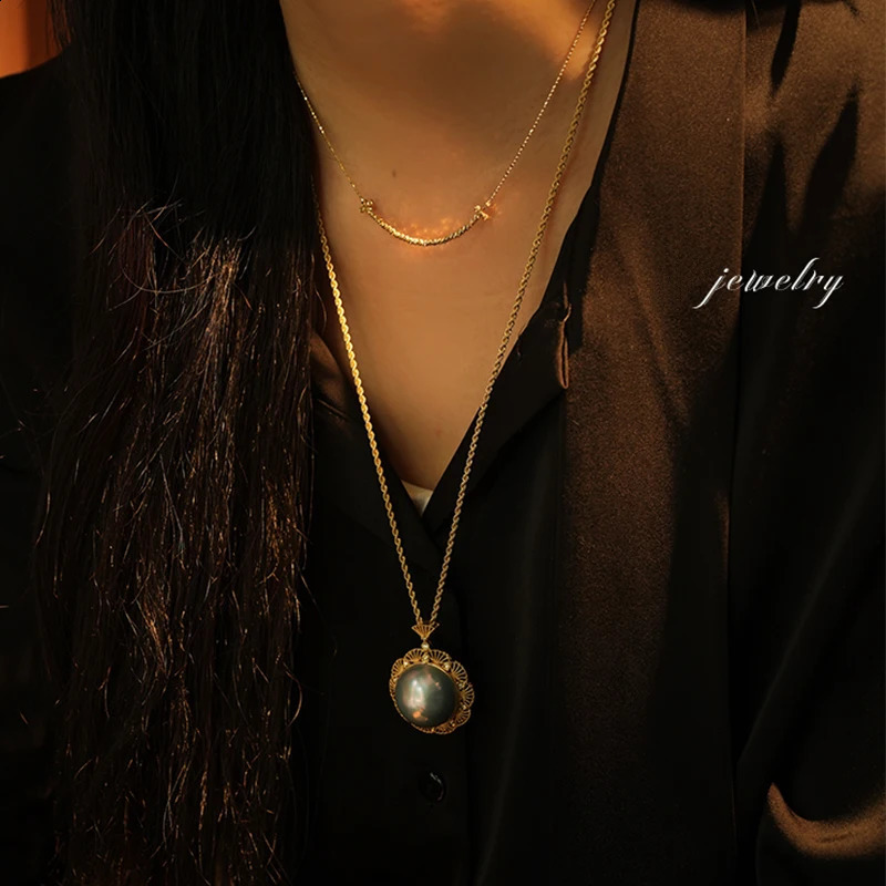 Yunli Real 18K Gold Twisted Chain Necklace Simple Style純粋なAU750ヘンプロープチェーン