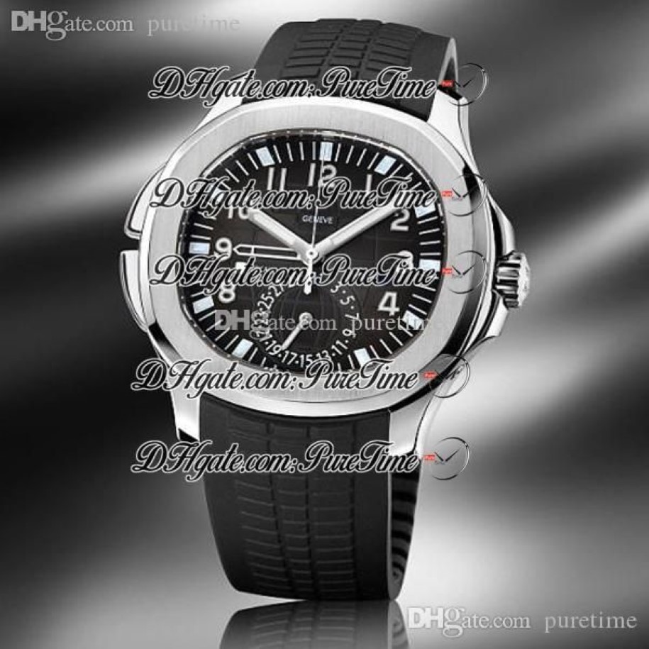 New 5164A-001 Steel Case 41mm Black Texture Dial A2813 Automatic Mens Watch Black Rubber Sports Watches 6 Style PTPP Puretime Pb28290l