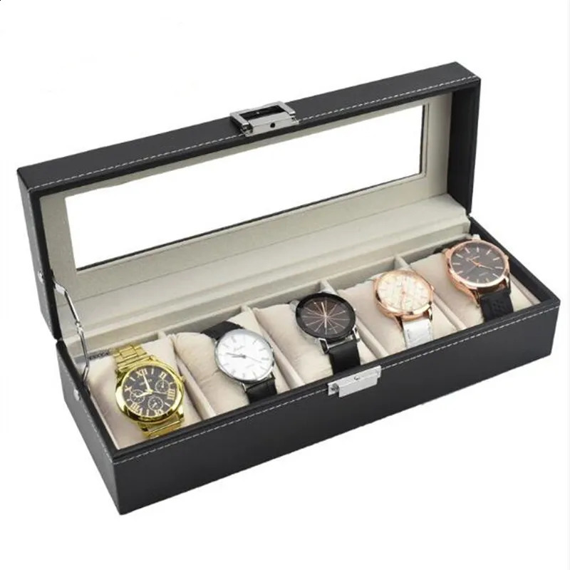 12356 Grids Watch Box PU Leather Watch Case Holder Organizer Storage Box for Quartz Watches Jewelry Boxes Display Gift 240127