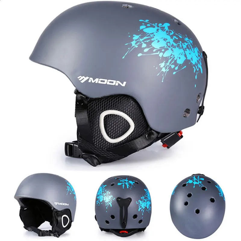 MOON Skihelm Integral geformter Skihelm für Erwachsene und Kinder, Schneesicherheit, Skateboard, Snowboard, 240124