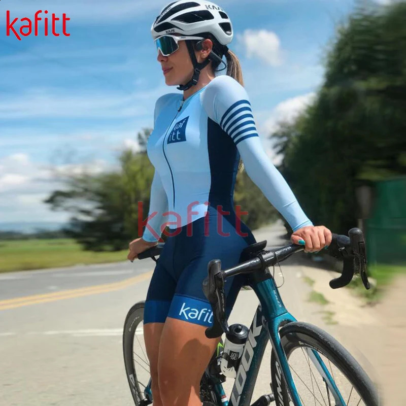 Cafete Cycling Suit Womens Professional Triathlon Racing Team Jersey Jumpsuit Long Sleeve Tight 240131