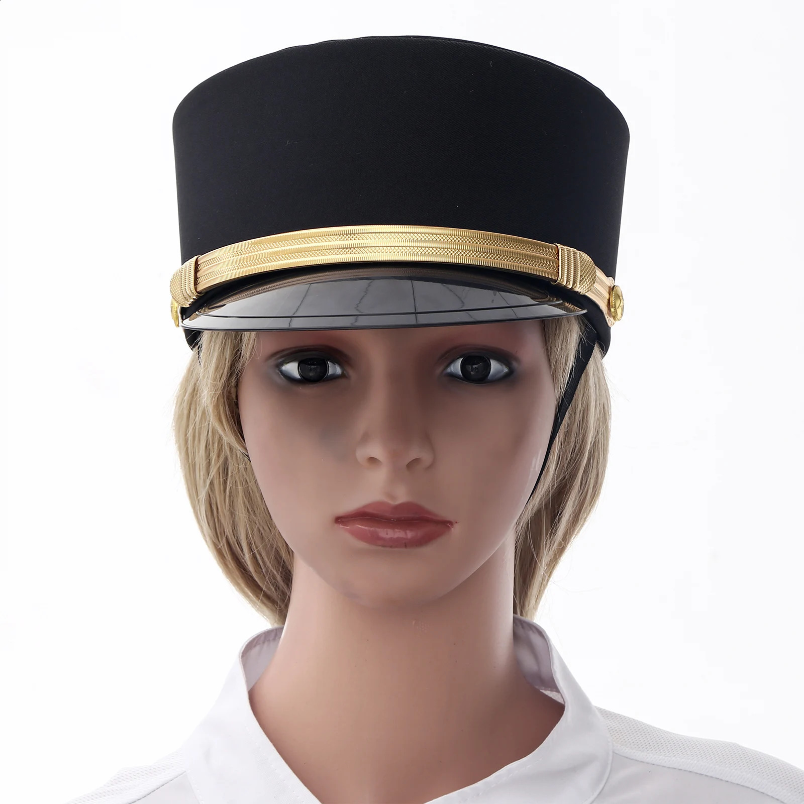 Luksusowy kapelusz kobiety caps wojskowy anime cosplay top płaskie jesienne el kelner kapitan na scenę 240130