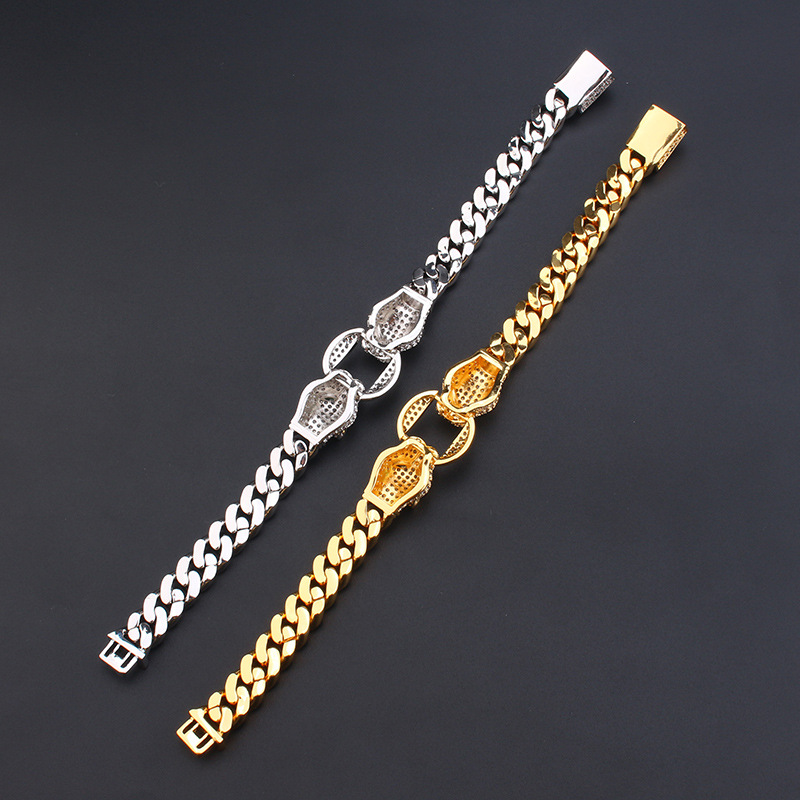 Hip Hopnew Zaprojektowany moda luksus gepardowy Naszyjnik Kobiety mężczyźni grubia łańcuch bransoletka punk bransoletka złota pełna diamenty kolczyki mody designer biżuteria