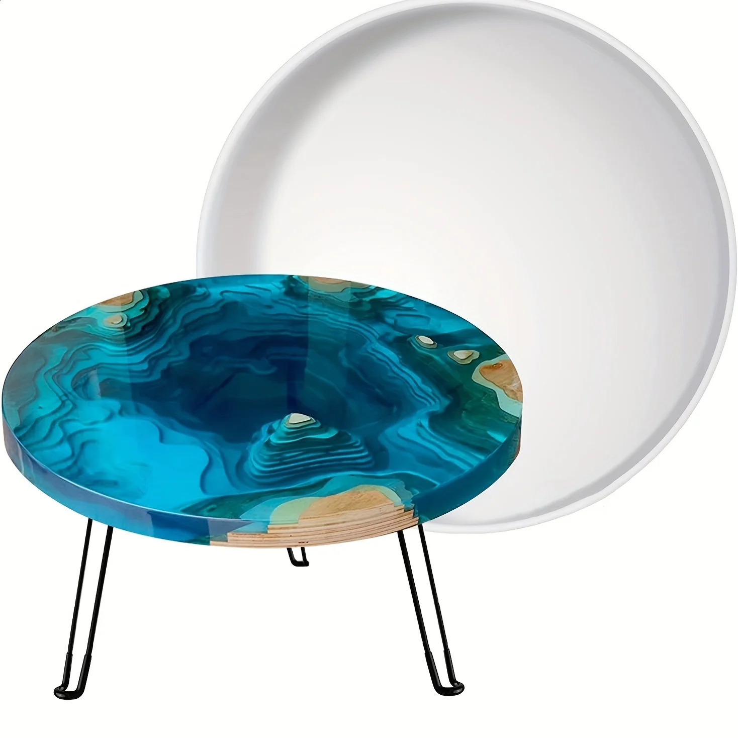 Большая форма для подноса из смолы, 19-дюймовая круглая форма для стола из эпоксидной смолы, толстые силиконовые формы для подносов для мясной доски River Table Resin Cas 240202