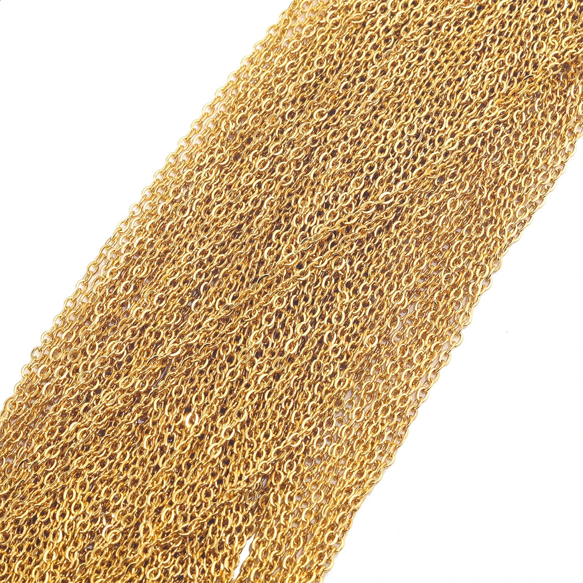 100st Prossale rostfritt stål pläterat 18k Guldlänk Kabelkedjan hummerlås DIY -smycken justerbar guldhalsband levererar 240202