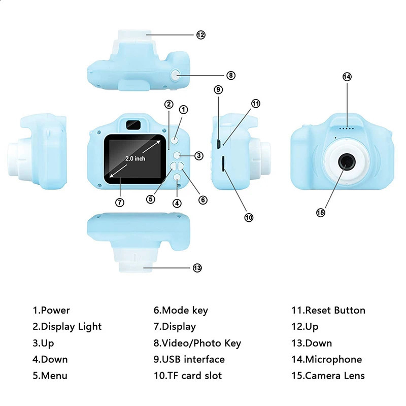 Kinderen Camera Speelgoed Mini HD Digitale Video Selfie Camera Draagbare Outdoor Pography Educatief Speelgoed Voor Kinderen Kerstcadeaus 240123