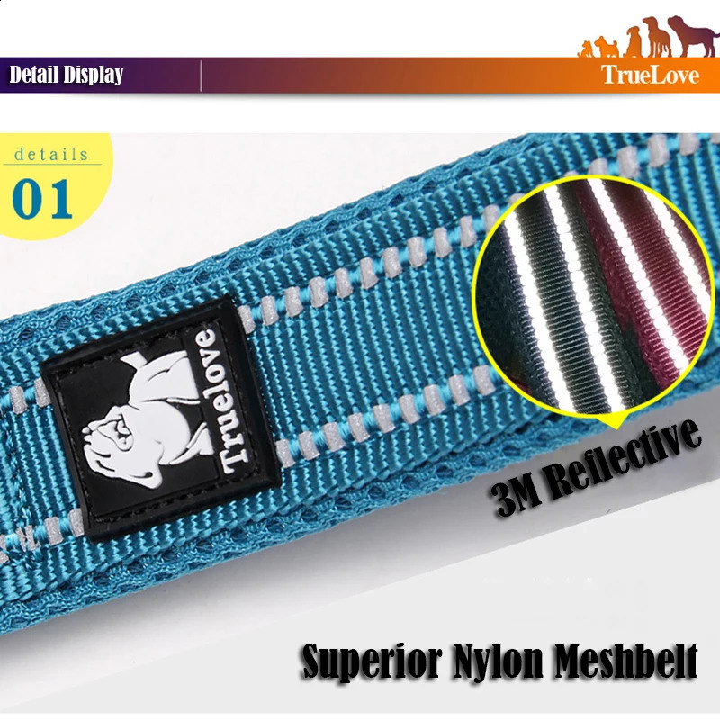 Truelove – laisse souple pour chien, harnais et collier, en Nylon réfléchissant, maille pour chat, entraînement à la marche, 11 couleurs, longueur 110cm, TLL2111 240131