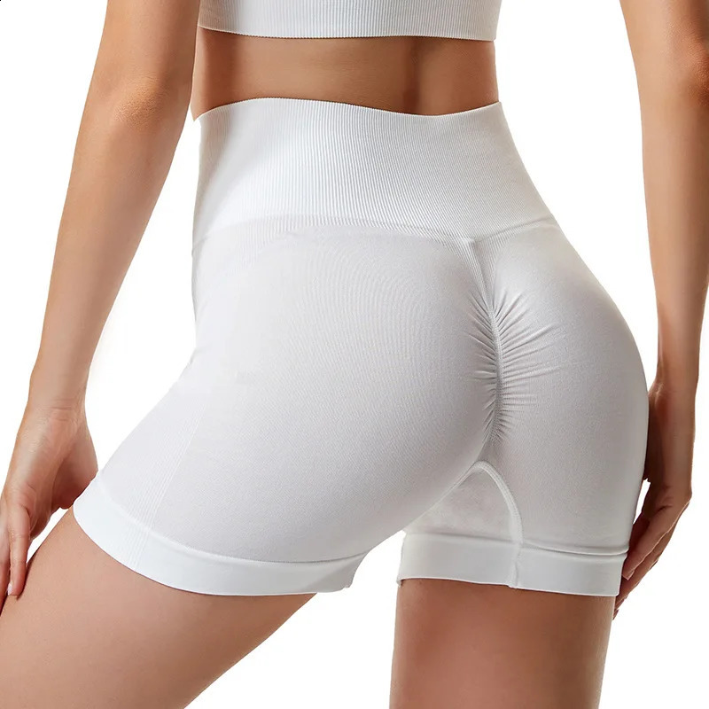 High waisted breathable nude running shorts for women hip lifting tight yoga pants for training quick drying fitness and sports shorts 240215