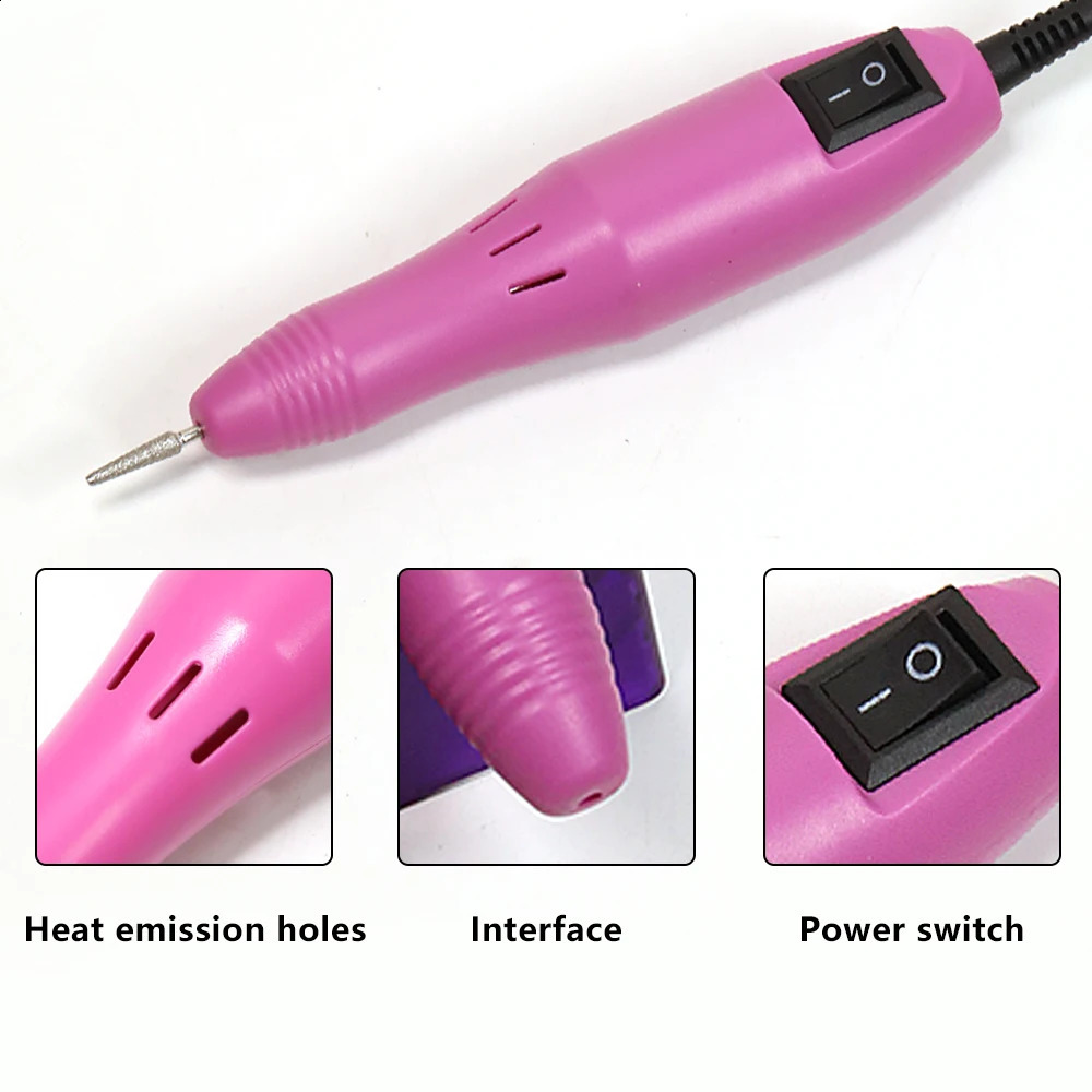 LINMANDA Professionell elektrisk nagelborrmaskin Set Nail Files Drill Bits Gel Polish Remover Portable Nail Polisher Equipment 240119