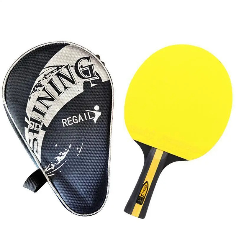 1 шт. профессиональная ракетка для настольного тенниса с синей/зеленой/желтой/красной губкой, карбоновая ракетка для пинг-понга с сумкой для начинающих мальчиков и девочек 240202