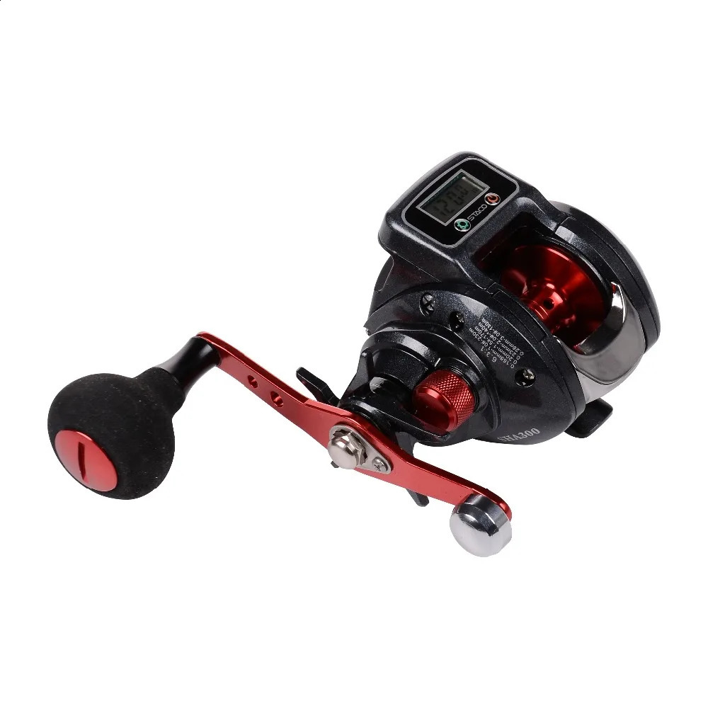 Mulinello da pesca Baitcasting mano sinistra/destra con contatore di linea 161 cuscinetti Mulinello Baitcaster con display digitale Ruota Baitcasts 240131