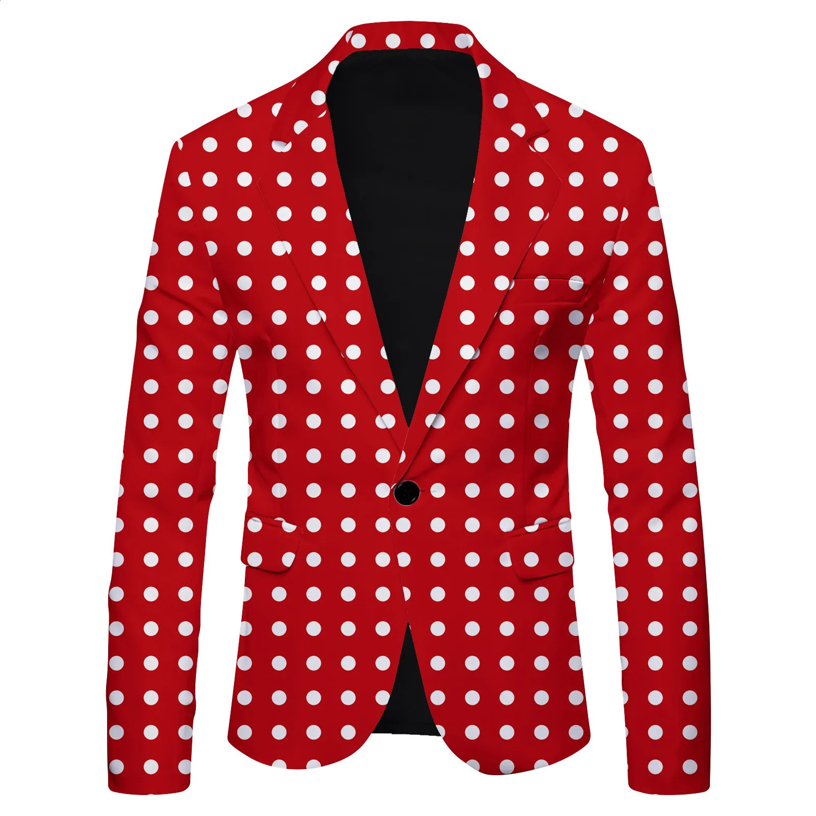 Pasiaste męskie garnitury Blazer Polka Dot Lopard Print Casual British Fashion Slim Fit Kurt Mens Płaszcz Streetwear 240201