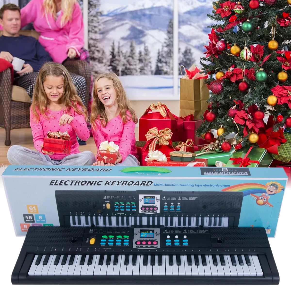 61 Nyckel Kids Electronic Piano Tangentbord Snabbstart Inspelning av uppspelning Musikutbildning Toys Instrument Gift for Child 240124