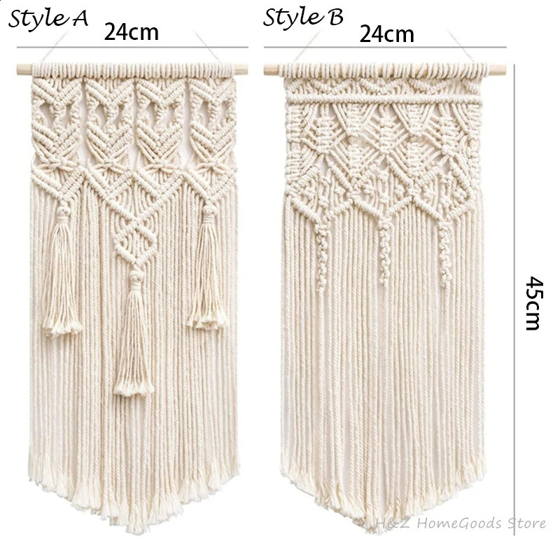 Macrame Wall Hanging Tapestry Wall Decor Boho Bohemian Woven Home Decoration Handgjorda vardagsrum Lägenhet Dorm 240125