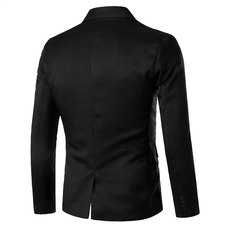 Ankomstdräkt Mens Enkel knapp kostymer Slim Fit Party Wedding Casual Blazer Black and White Solid Design Collar Blazers 240124