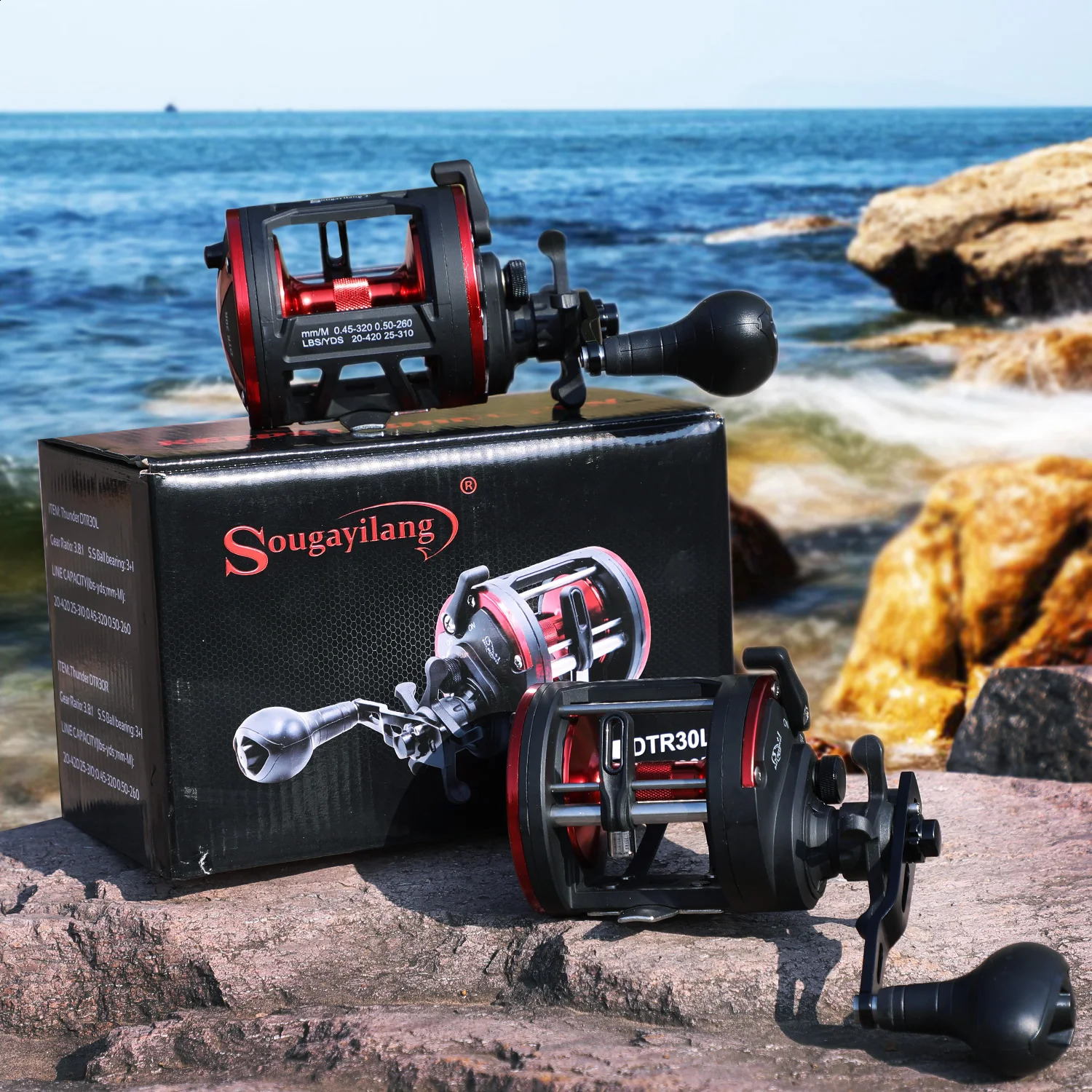 Sougayilang Saltwater Fishing Reels 31bbキャスティングシーフィッシングリールギア比3.8 1トローリングリールラウンドベイトキャスティングリール240131