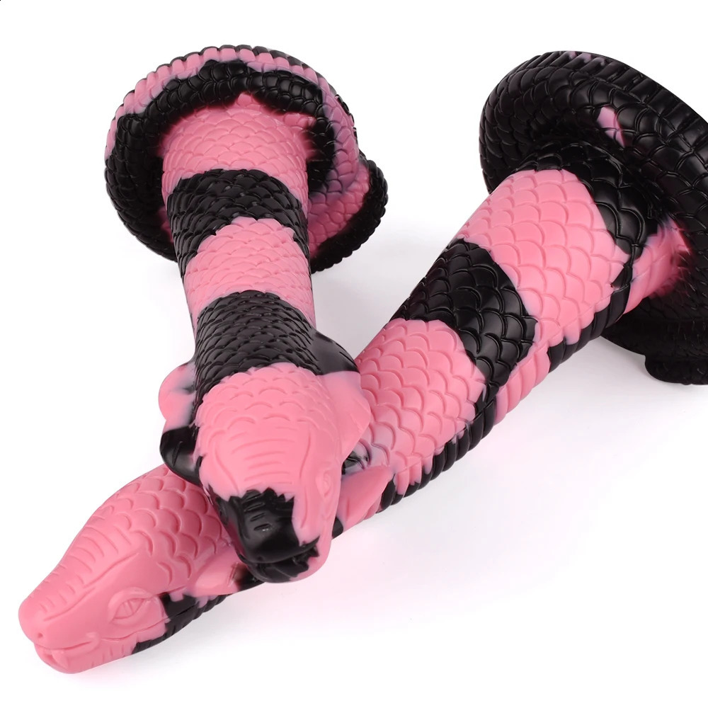 3 Sizes Long Dildo lifelike Cobra Shape Fantasy Flower Snake Penis Scales Big Dong Texture Soft Silicone Sex Toys For Women Men 240130