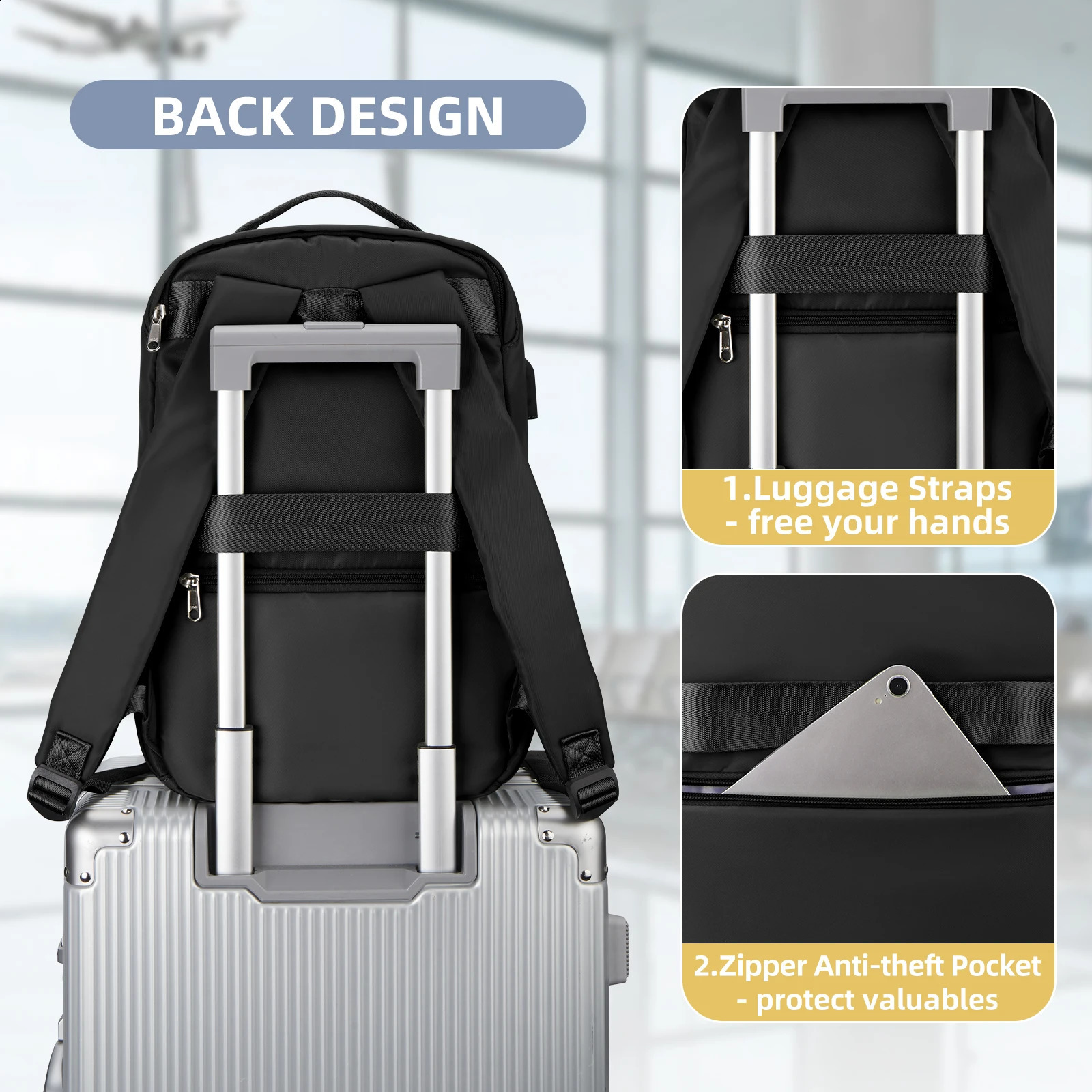 Ryanair Backpack 40x20x25キャビンバッグハンド荷物荷物旅行バックパックfor EasyJetキャビンバッグ45x36x20女性用ラップトップバックパック240119