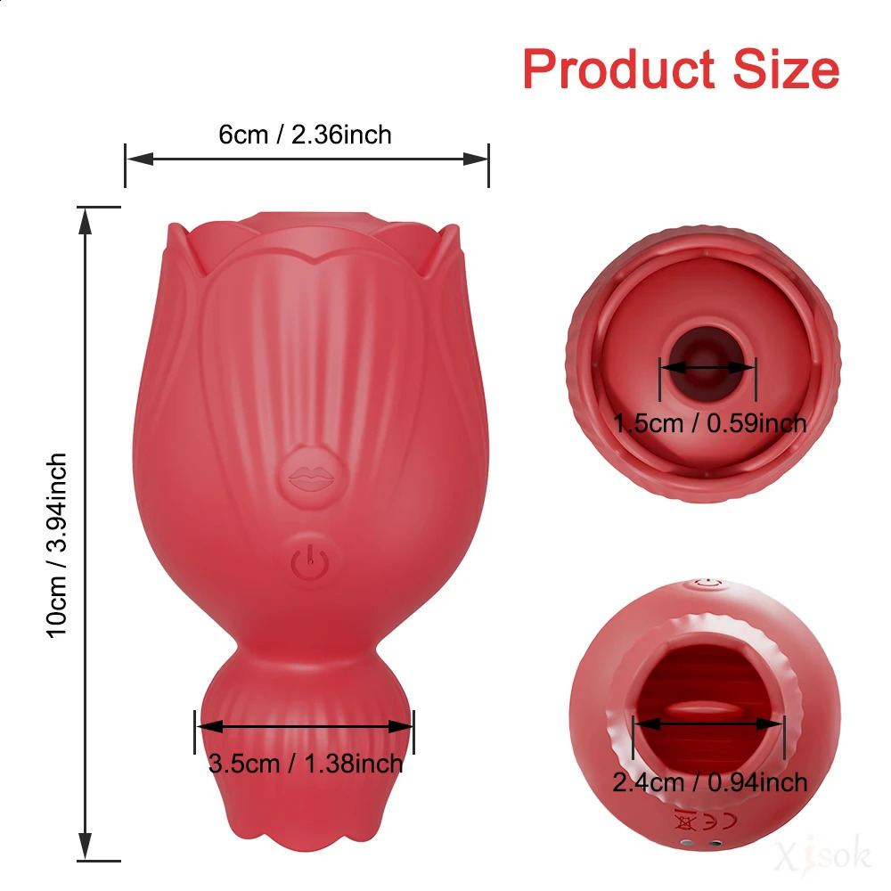 Sucking RoseTongue Licking Vibrator for Women Clitoris Stimulator Oral Nipple Vacuum Clit Sucker Female Sex Toys Adults 240202